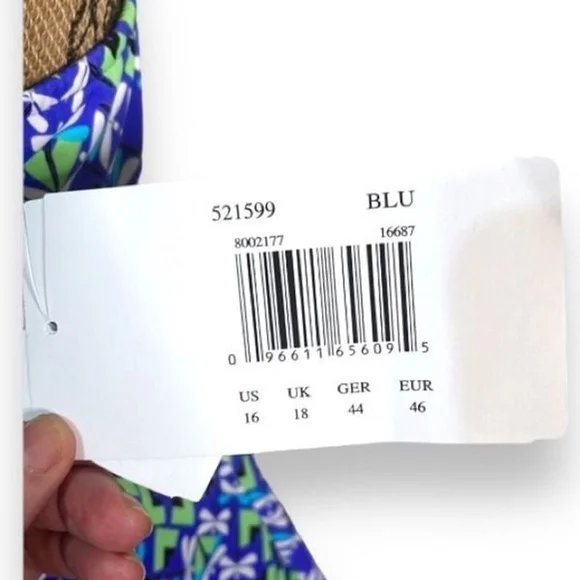 Penbrooke Swimsuits Tummy Control Size 16 Purple, Green, Black & White - Picture 7 of 10